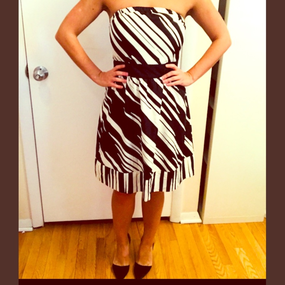 Black and White Striped The Limited Dress